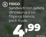 Alimerka Frigo - sandwich con galleta dinosaurus o xxl filipinos blanco oferta