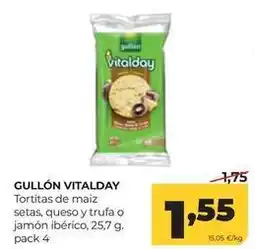 Alimerka Vitalday - tortitas de maiz setas, queso y trufa o jamon iberico oferta