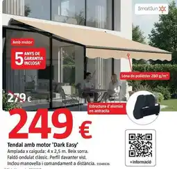 Bauhaus Smart sun - toldo con motor 'dark easy' oferta
