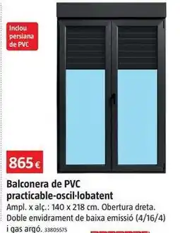 Bauhaus Balconera de pvc practicable-oscilobatiente oferta