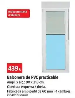 Bauhaus Balconera de pvc practicable oferta