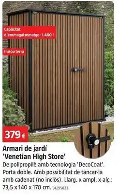 Bauhaus Keter - armario de jardín 'venetian high store' oferta