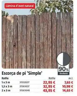 Bauhaus Corteza de pino 'simple' oferta