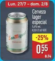 ALDI San miguel - cerveza lager especial oferta