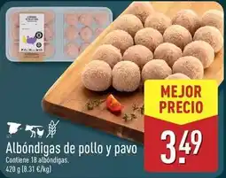 ALDI Albondigas de pollo y pavo oferta
