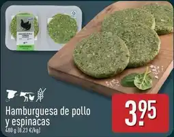 ALDI Hamburguesa de pollo y espinacas oferta
