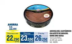 Makro Anchoa del cantábrico en aceite de girasol serie oro usisa oferta