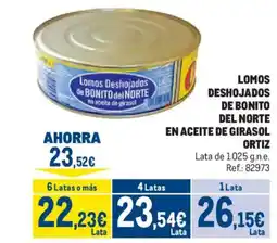 Makro ORTIZ Lomos deshojados de bonito del norte en aceite de girasol oferta