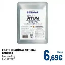 Makro BENIMAR Filete de atún al natural oferta