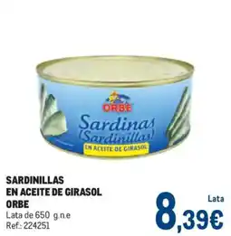 Makro ORBE Sardinillas en aceite de girasol oferta