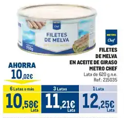 Makro METRO CHEF Filetes de melva en aceite de giraso oferta