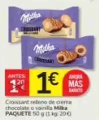 Consum Milka - croissant relleno de crema chocolate o vainilla paquete oferta