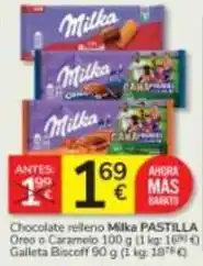Consum Milka - chocolate relleno oreo o caramelo galleta biscoff oferta