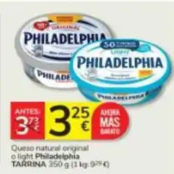 Consum Philadelphia - queso natural original o light oferta
