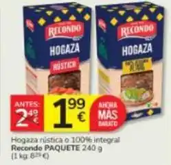 Consum Recondo - hogaza rustica o 100% integral oferta