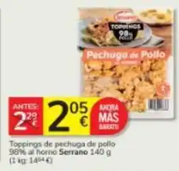 Consum Serrano - toppings de pechuga de pollo oferta