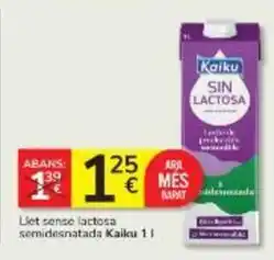 Consum Kaiku - llet sense lactosa semidesnatada oferta
