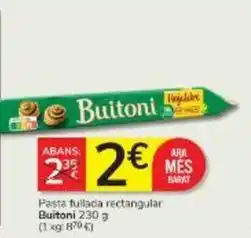 Consum Buitoni - pasta fullacia rectangular oferta