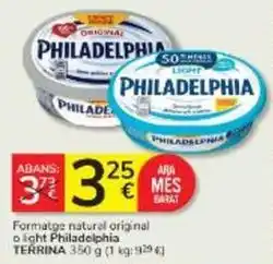 Consum Philadelphia - formatge naturel original o light oferta