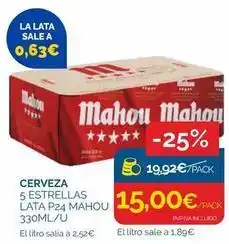 Supermercados La Despensa Mahou - cerveza 5 estrellas lata p24 oferta