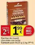 Consum - barritas de muesli chocolate con leche