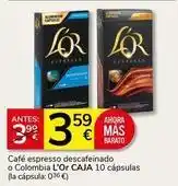 Supermercados Charter L'or - cafe espresso descafeinado o colombia oferta