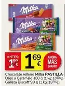 Supermercados Charter Milka - chocolate relleno oreo o caramelo galleta biscoff oferta