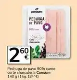 Supermercados Charter Consum - pechuga de pavo 90% carne corte charcutería oferta