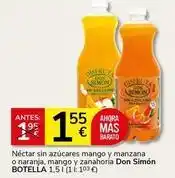 Supermercados Charter Néctar sin azúcares mango y manzana o naranja, mango y zanahoria don simón oferta