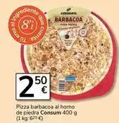 Supermercados Charter Consum - pizza barbacoa al horno de piedra oferta
