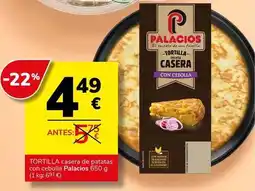 Supermercados Charter Palacios - tortilla casera de patatas con cebolla oferta