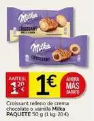 Supermercados Charter Milka - croissant relleno de crema chocolate o vainilla oferta