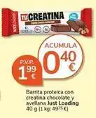 Supermercados Charter Just loading - barrita proteica con creatina chocolate y avellana oferta