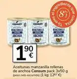 Supermercados Charter Consum - aceitunas manzanilla rellenas de anchoa oferta