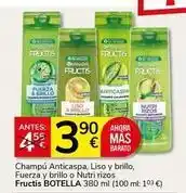 Supermercados Charter Fructis - champu anticaspa, y brillo, fuerza y brillo o nutri rizos oferta