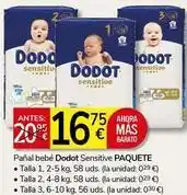 Supermercados Charter Dodot - panal bebe sensitive paquete oferta