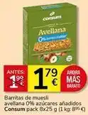 Supermercados Charter Consum - barritas de muesli avellana 0% azucares anadidos oferta
