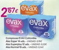 Alsara Supermercados Evax - compresas cottonlike alas super oferta