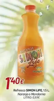 Alsara Supermercados Simon life - refresco naranja o mandarina oferta