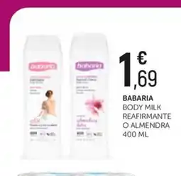 Comerco Cash & Carry BABARIA Body milk reafirmante o almendra oferta
