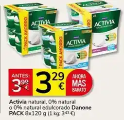 Supermercados Charter DANONE Activia natural, 0% natural o 0% natural edulcorado oferta