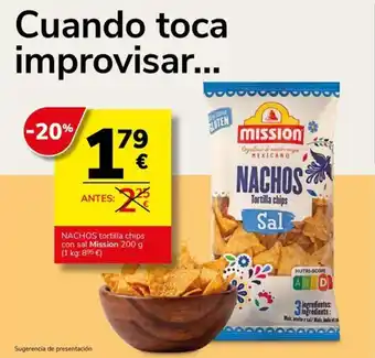 MISSION Nachos tortilla chips con sal