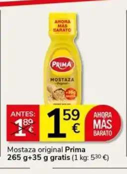 Supermercados Charter PRIMA Mostaza original oferta