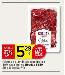 Supermercados Charter BOADAS 1880 Pétalos de jamón de cebo ibérico 50% raza ibérica oferta