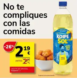Supermercados Charter KOIPESOL Aceite de girasol oferta