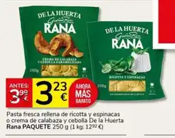 Supermercados Charter RANA Pasta fresca rellena de ricotta y espinacas o crema de calabaza y cebolla De la Huerta oferta