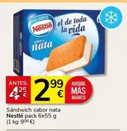 Supermercados Charter NESTLÉ Sándwich sabor nata oferta