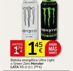 Supermercados Charter MONSTER Bebida energética Ultra Light o Green Zero oferta