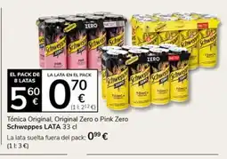 Supermercados Charter SCHWEPPES Tónica Original, Original Zero o Pink Zero oferta