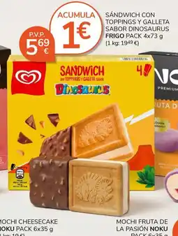 Supermercados Charter FRIGO Sandwich con toppings y galleta sabor dinosaurus oferta